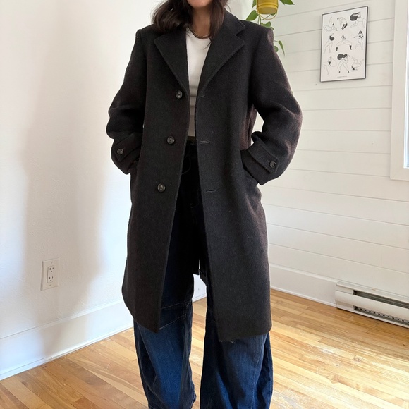 Vintage wool single breasted pea coat - Picture 2 of 7